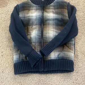 Plaid Knit Sweater Jacket
